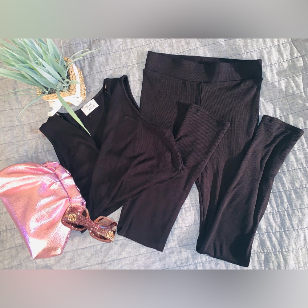 Black Ribbed Co-ord Set - Picture 2 of 6